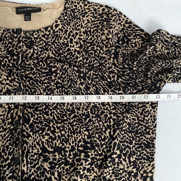Lane Bryant Animal Print Button Front Sweater Cardigan Long Sleeve Size 18/20 - Picture 10 of 14